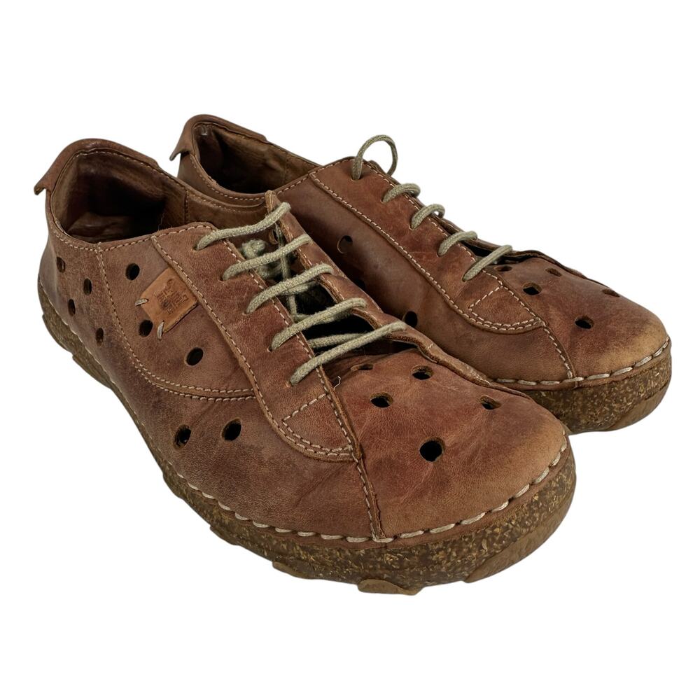 Josef Seibel Spirit Of Nature Brown Leather Lace Up Comfort Shoe Eu 37 Us 6-6.5